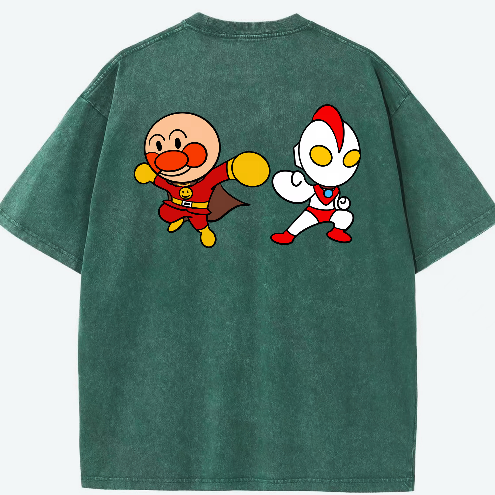（画像用） アンパンマン Anpanman 綿100% ヴィンテージ風 半袖Tシャツ（背面プリント）